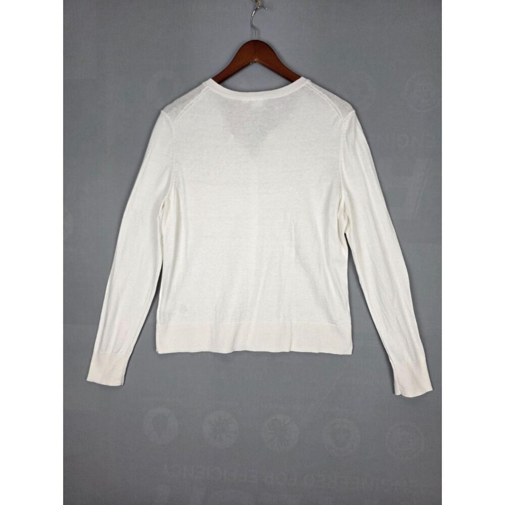 Gap Cardigan 100% Cotton White XL Basics Capsule Wardrobe Preppy